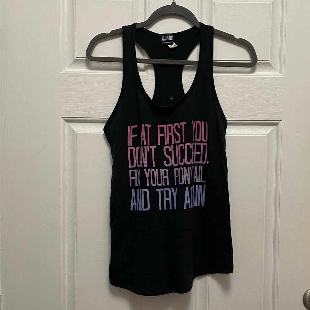 Chin Up Apparel | Black Racer Tank